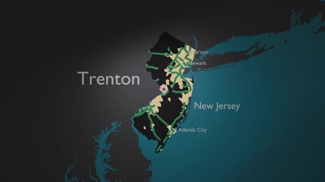 New Jersey State 3D Map Render