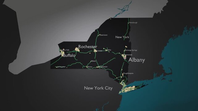 New York State 3D Digital Cartography Graphic