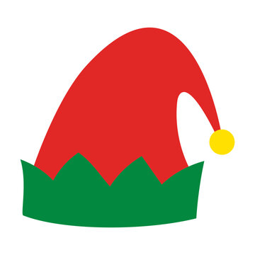 Christmas elf hat svg cut file. Isolated vector illustration.