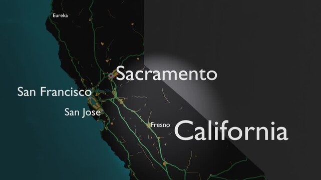 California State Geographic 3D Map Reveal