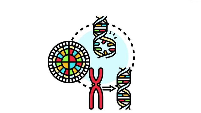 Molecular genetics editing process applying advanced biotechnology tools for precise gene manipulation and chromosome engineering in scientific research and healthcare development