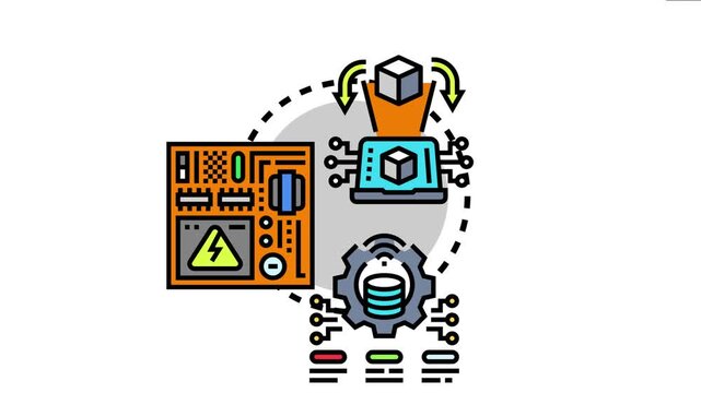 System division showing modular software and hardware components communicating. Representing data architecture. Computing infrastructure. And technological innovation for efficient