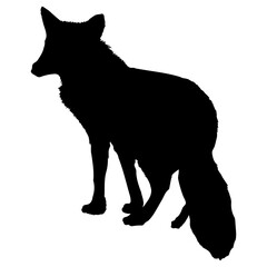 Fototapeta premium Fox silhouette png, black animal sticker, transparent background