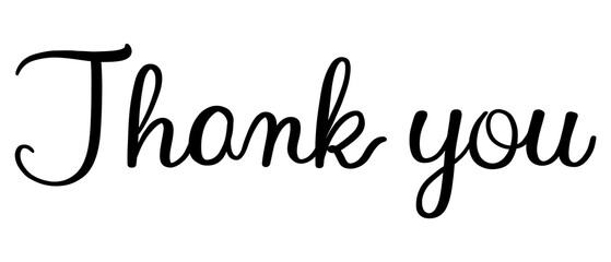 Thank you png, minimal black calligraphy, digital sticker with white outline in transparent background © Rawpixel.com