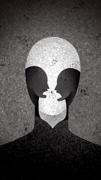 silhouette of a person with borderline personality disorder containing two figures arguing inside