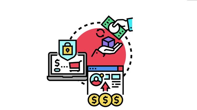 Digital money exchange concept showcasing secure online transfers, e commerce activities, and various modern payment options for financial transactions and global commerce