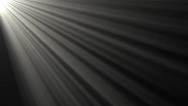 Slow motion dust particles floating mid air over dark background, white lamp rays shining on black background with backlit particles, divine light beams cinematic overlay animation. 4k