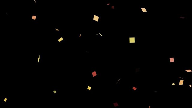 Festive gold and colorful confetti falling celebration background loop 