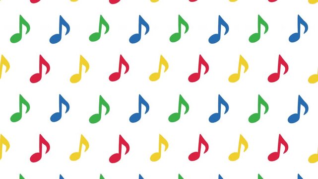 カラフルな音符のシームレスループ動画