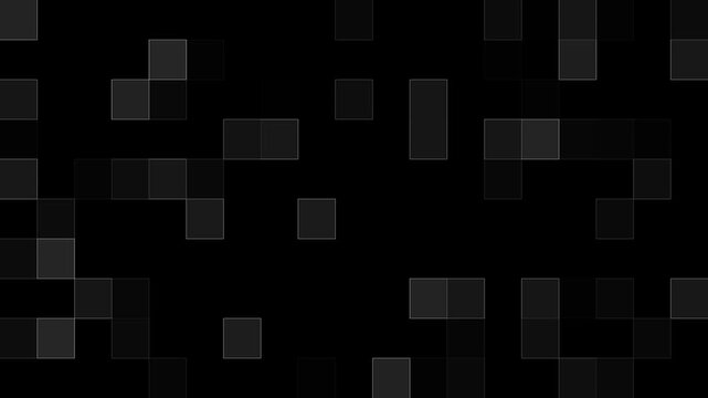 Dark abstract pixel blocks tech background loop 