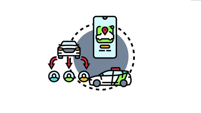 Mobility sharing network connecting carpooling users with available vehicles and professional taxi services through a convenient smartphone application