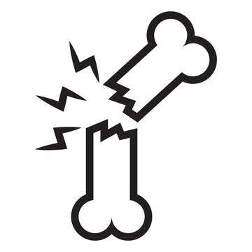 Broken Bone Symbol Icon Illustration