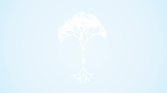 A futuristic digital neural tree visualization featuring glowing network branches, intelligent data nodes, and flowing energy connections. Ideal for artificial intelligence, machine learning, digital 