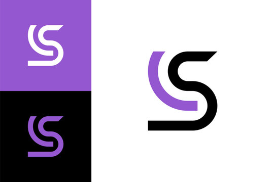 Letter S, digital alphabet cyber logo font, multi colored symbol S made lines, vector illustration 10EPS