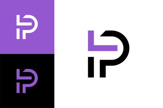 Letter P, digital alphabet cyber logo font, multi colored symbol P made lines, vector illustration 10EPS