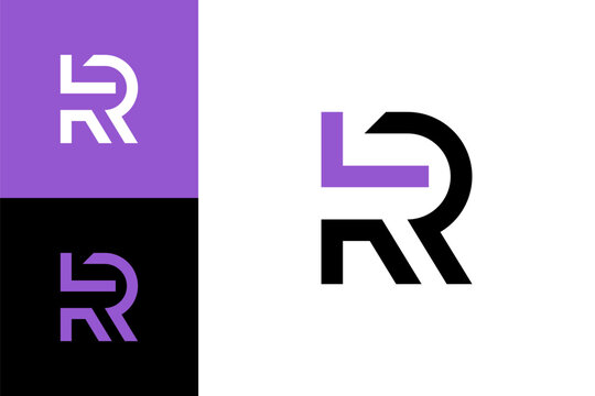 Letter R, digital alphabet cyber logo font, multi colored symbol R made lines, vector illustration 10EPS