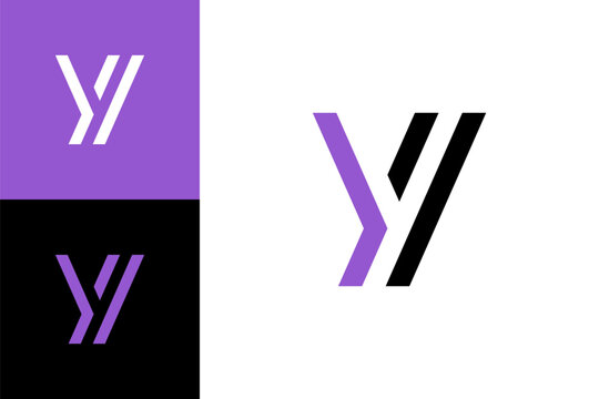 Letter Y, digital alphabet cyber logo font, multi colored symbol Y made lines, vector illustration 10EPS