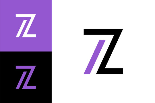 Letter Z, digital alphabet cyber logo font, multi colored symbol Z made lines, vector illustration 10EPS