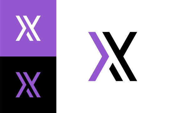 Letter X, digital alphabet cyber logo font, multi colored symbol X made lines, vector illustration 10EPS