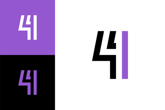 Number 4, digital cyber numeral four, numbers made lines for your logo, vector illustration 10EPS