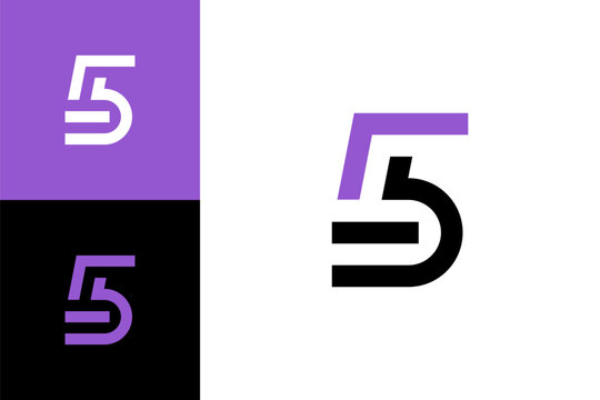 Number 5, digital cyber numeral five, numbers made lines for your logo, vector illustration 10EPS