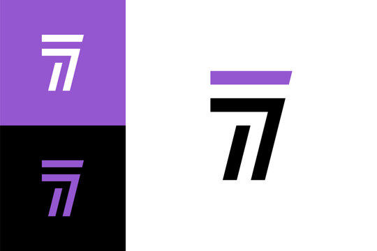 Number 7, digital cyber numeral seven, numbers made lines for your logo, vector illustration 10EPS