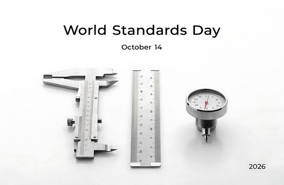 Measuring instruments for world standards day concept with measuring tools