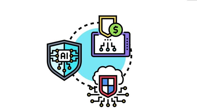 Mobile application cybersecurity shield protecting digital data with artificial intelligence and cloud computing for secure online transactions and privacy