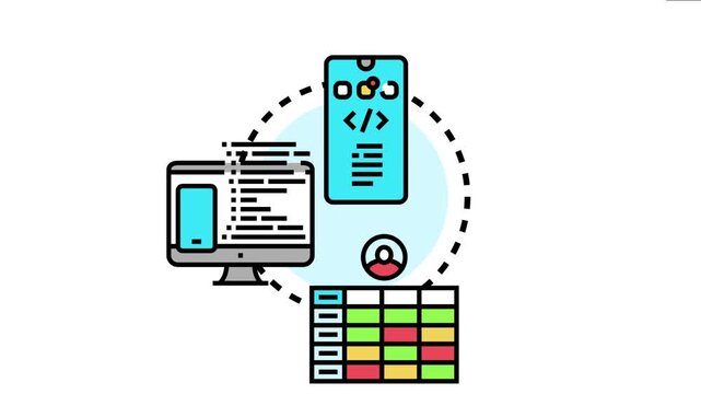 Software developers and security experts performing secure mobile application vulnerability testing, identifying potential threats and improving digital platform safety
