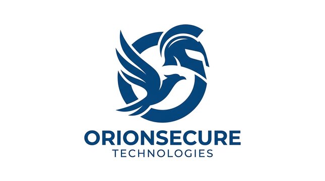 Orion Secure Technologies Logo Concept Featuring Spartan Helmet and Flying Eagle