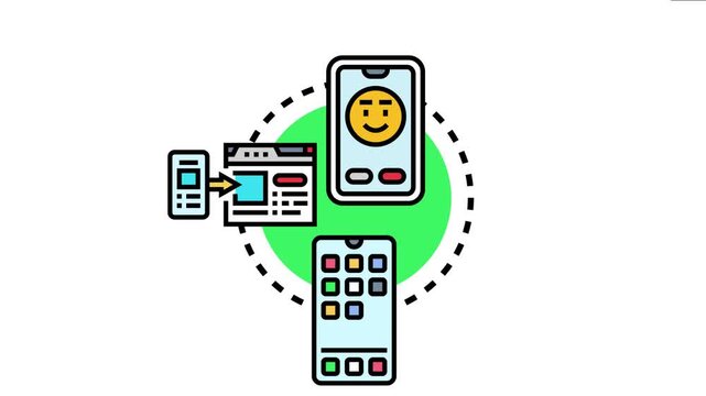 Digital devices illustrate responsive design adapting web content for optimal viewing and user experience across different screen sizes, ensuring user satisfaction and accessibility