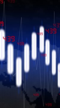 Stock market graph animation tracks numbers on world map Trading analytics update on stock market graph animation Revenue data guides this stock market graph animation