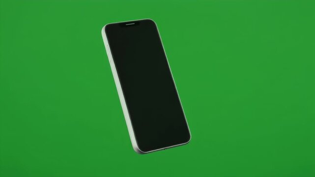 Collage of a modern smartphone against a green screen background.