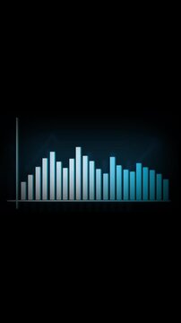 Bar chart animation glows with blue columns across a grid Business revenue analytics update on the bar chart animation Economic investment data drives this bar chart animation