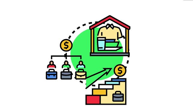 Missing income concept the flow from multiple career paths and employee earnings towards household expenses and financial growth through a structured progression