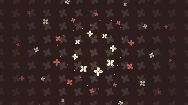 Traditional Kawung Batik Floral Motif with Terracotta and Gold Ornament