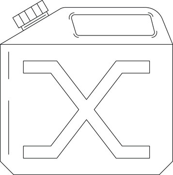 Fuel Can Outline Icon Illustration on White Background