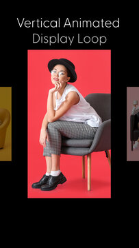 Vertical Animated Displays Loop &ndash; Animated Portrait Displays, Looping Video Screens and Modern Multi Panel Motion Graphics for Vertical Promos and Social Media Videos
