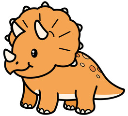 Triceratops character illustration © smile