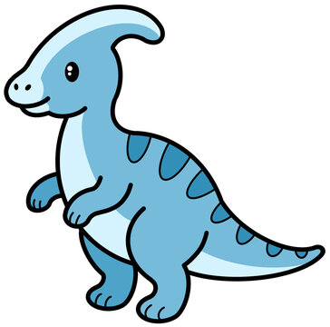 Parasaurolophus character illustration
