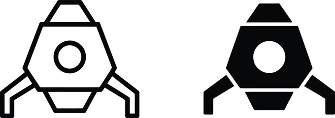 Lunar space lander vehicle glyph vector illustration © Rahat Hossain