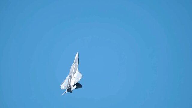 F-22 Raptor Tactical Fighter Aircraft Maneuvering in the Sky