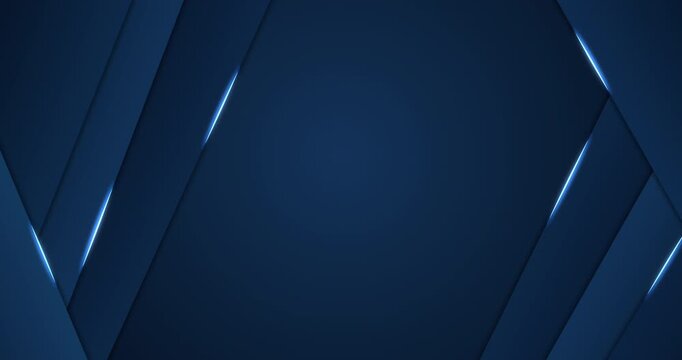 Deep navy diagonal panels with animated cyan edge glow