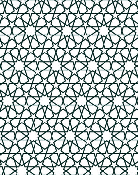 Seamless Islamic geometric pattern in rich green