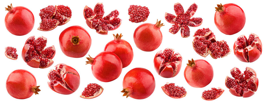 pomegranate isolated, full depth of field