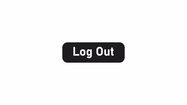 Animated Log Out Button UI Element with Smooth Animation, Modern Black Rounded Social Media Button on Transparent Background