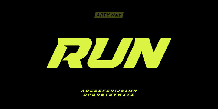 sporty italic alphabet, wide bold font for powerful dynamic lettering, swift automotive logo, energetic daring headline, car racing branding. Vector typeset.