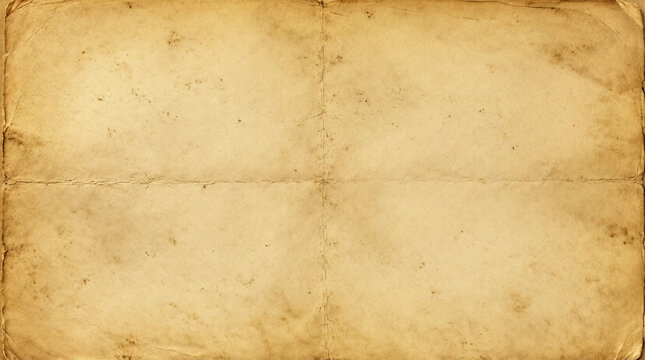 Vintage parchment paper with creases and aged texture, ideal for historical documents or artistic backgrounds