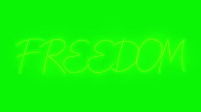 Glowing yellow letters fp isolated on a bright green chroma key background neon letters alphabet typography glowing