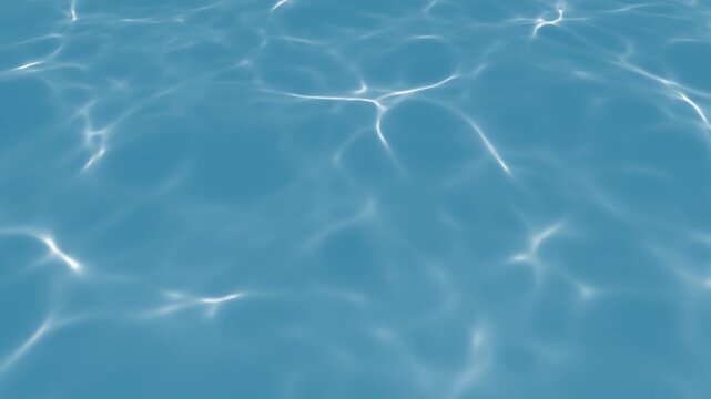 swimming pool water light caustics shimmer loop realistic aqua blue sunlight reflections surface ripples summer resort video footage